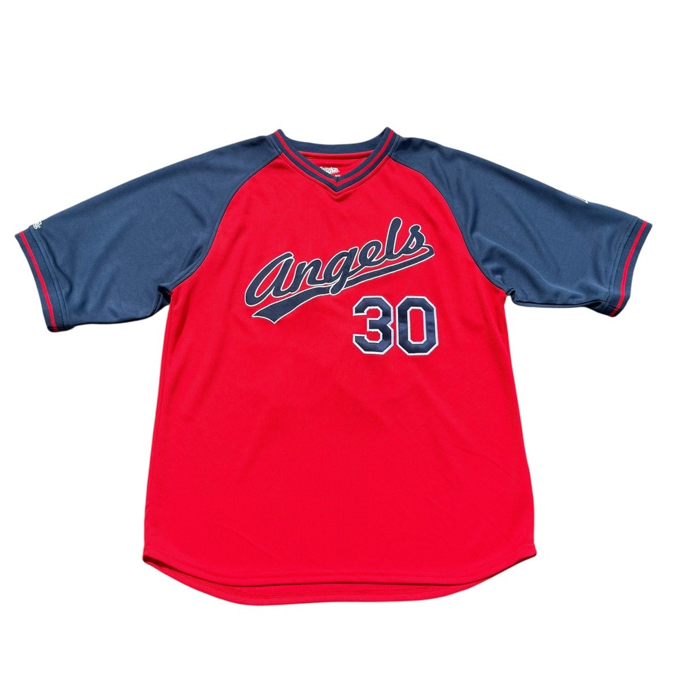 Stitches Angels Ryan #30 Baseball Jersey Red Navy Blue MLB Mens Sz L